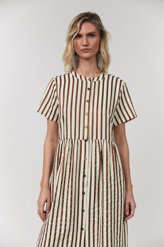 Lollys Laundry Aliya Maxi Dress Dark Mokka
