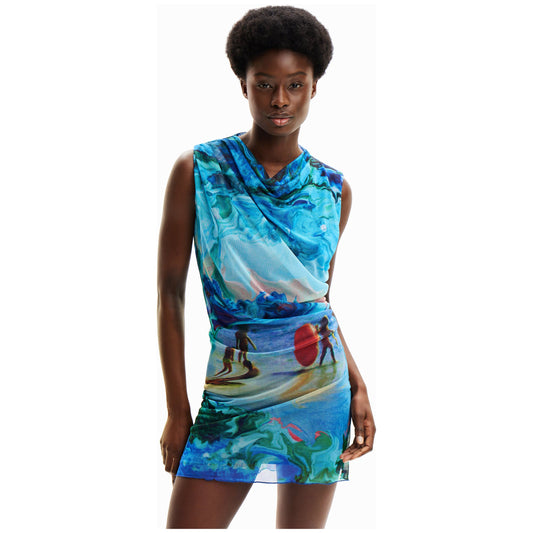 Desigual Turquoise Dress 24SWVK68 5013