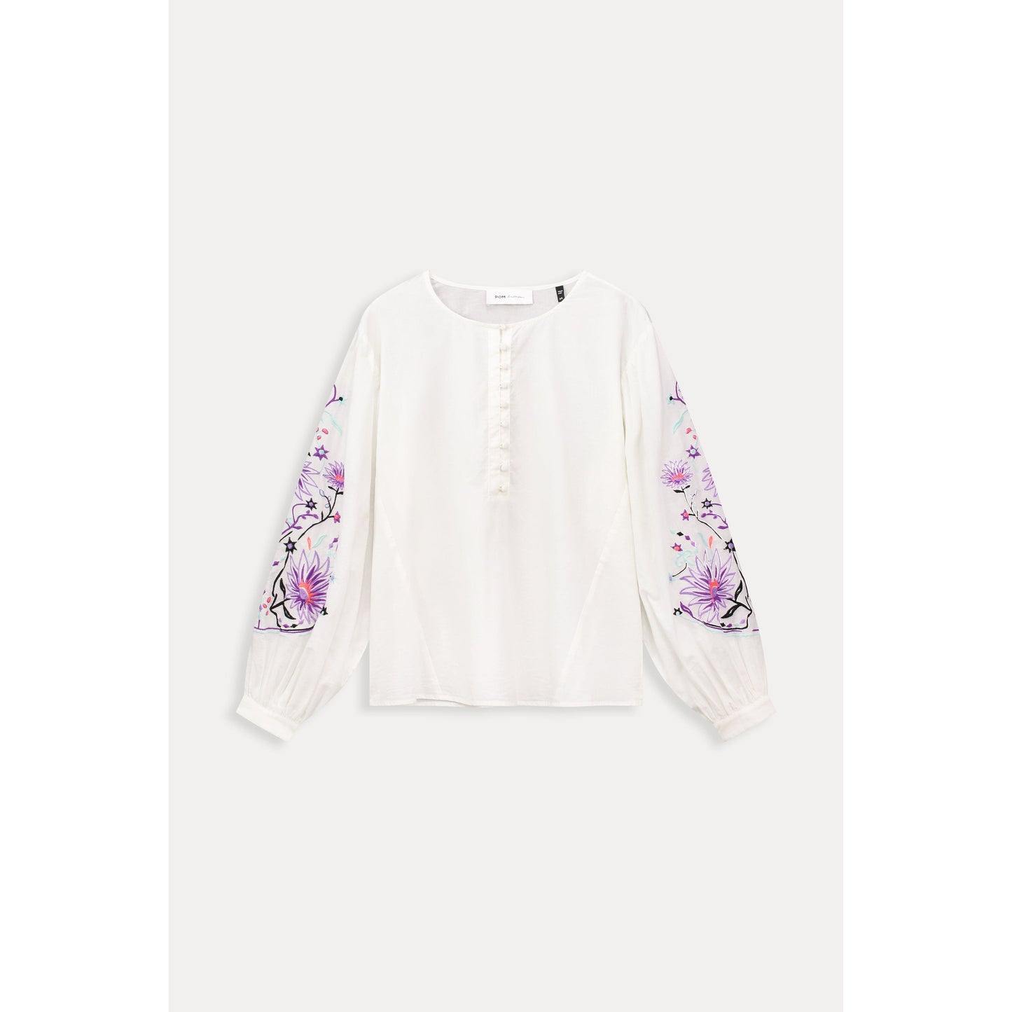 POM Embroidery Ecru Blooming blouse SP7745