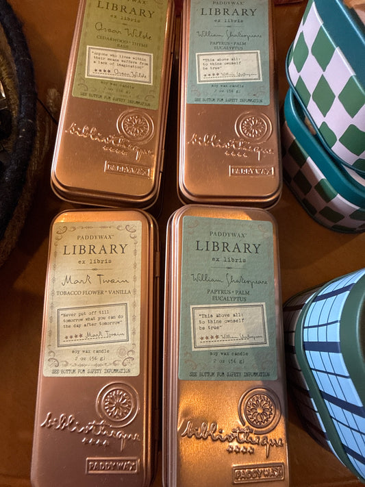 Library Candle in a Tin