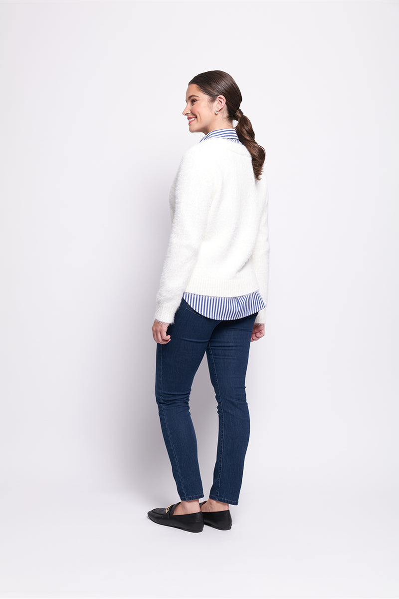 Foil Top Bird Cardigan (Pearl or Saphire)