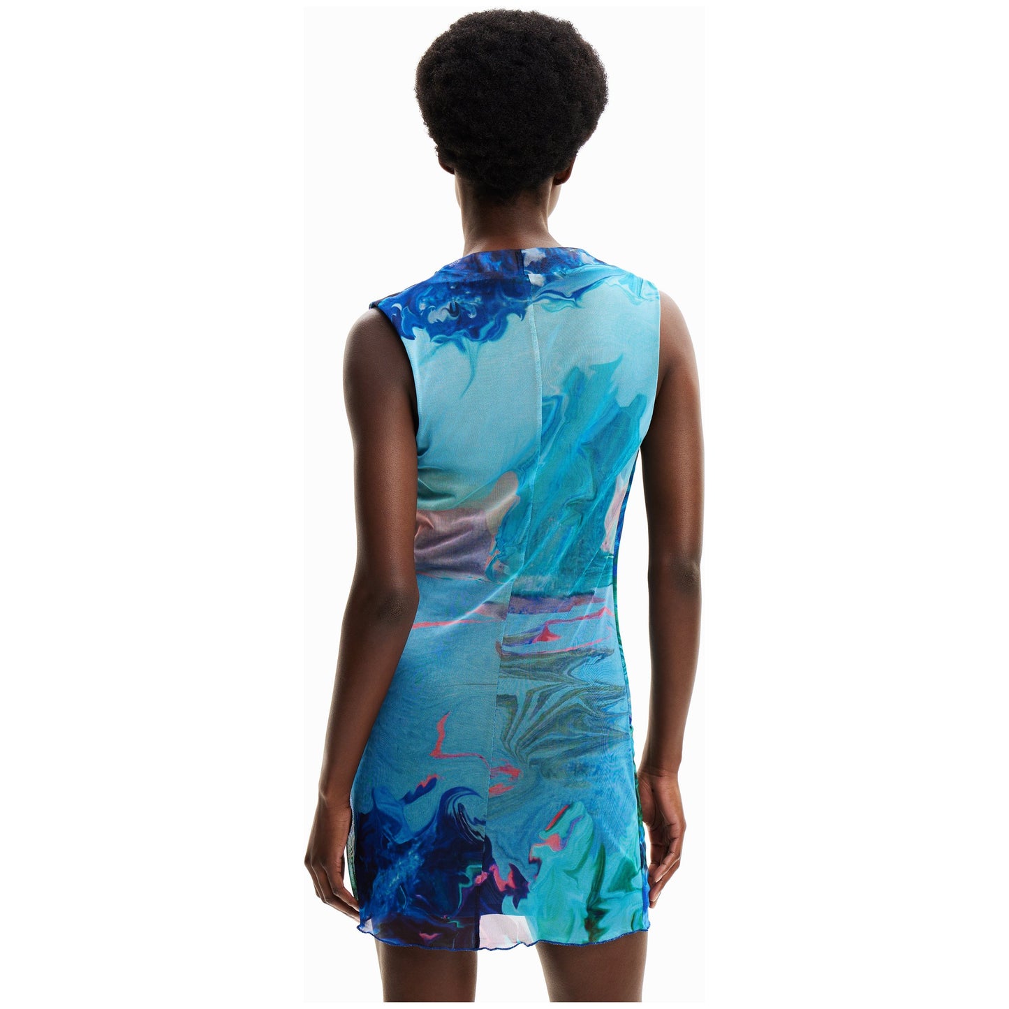 Desigual Turquoise Dress 24SWVK68 5013