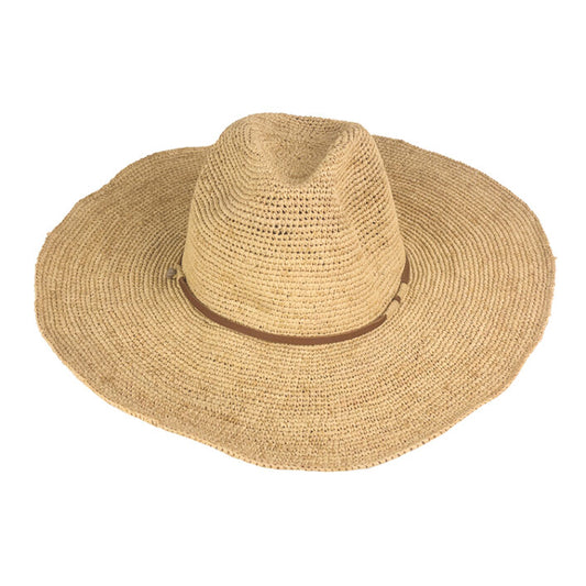 Aziz Hat Natural Tan Leather + Braided