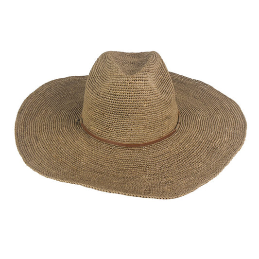 Aziz Hat Tea Tan Leather + Braided