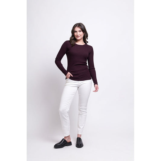 Foil Fine Merino Crew Neck (Navy or Plum)