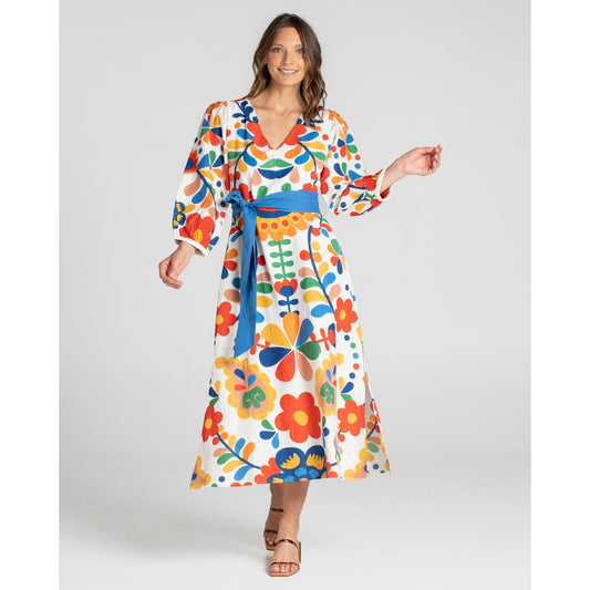 Boom Shankar Quinn Linen Dress Tuscan Garden