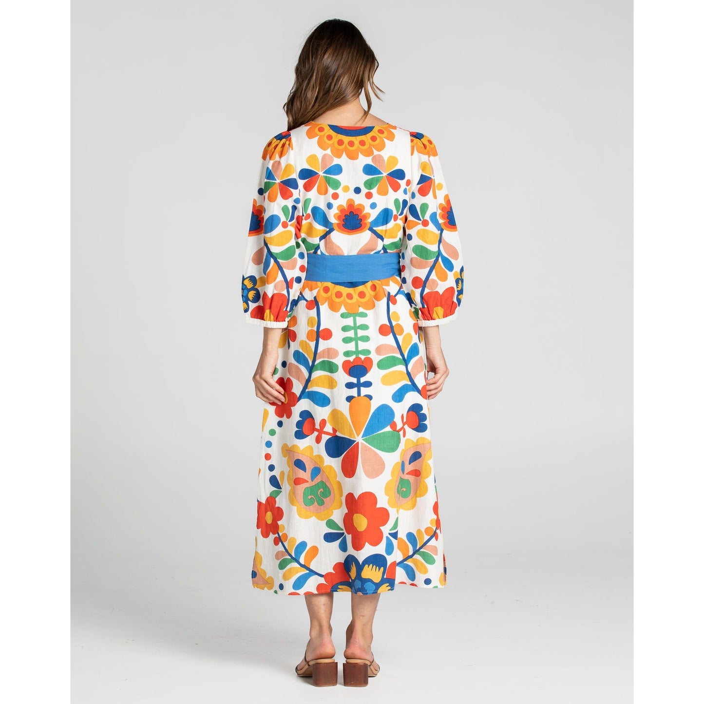 Boom Shankar Quinn Linen Dress Tuscan Garden