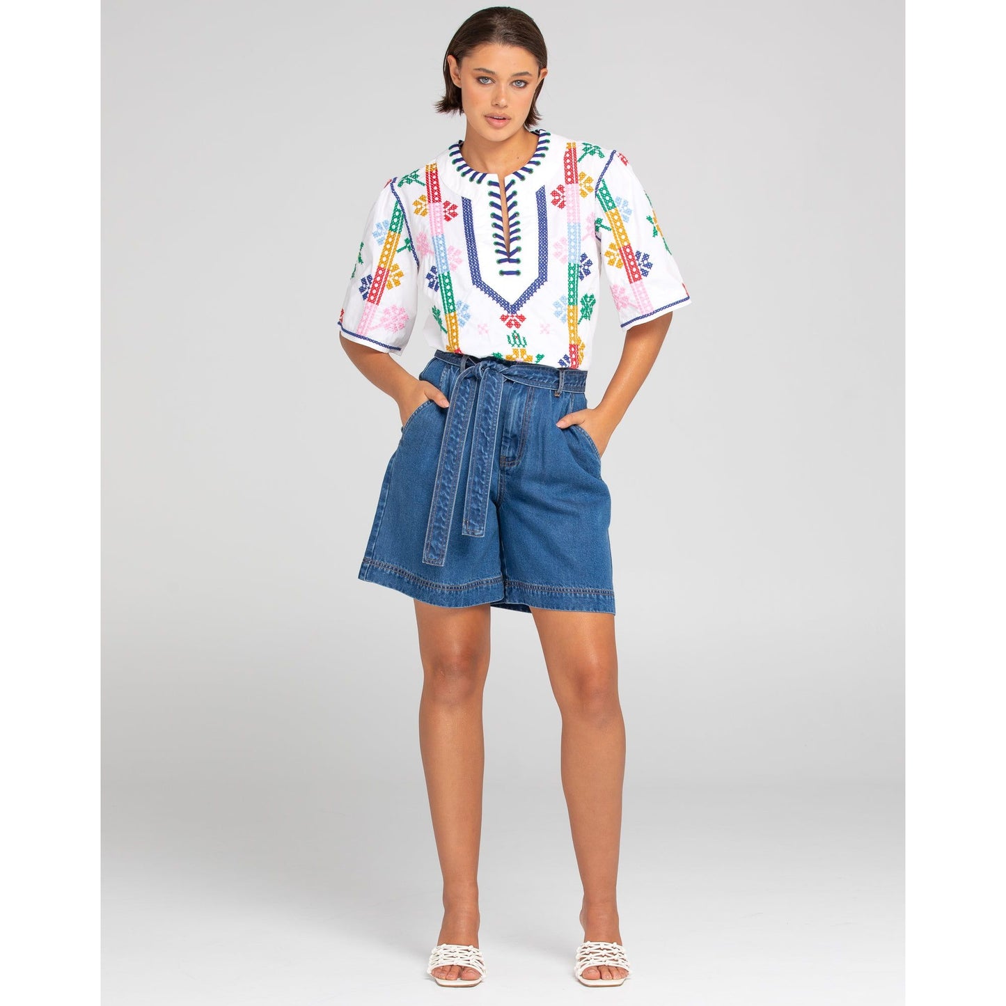 Boom Shankar  Luna Top - White/Multi