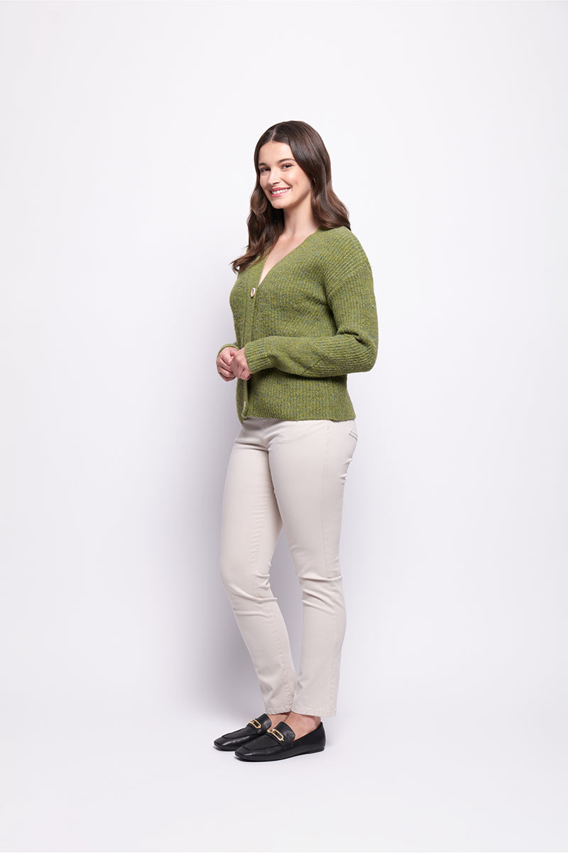 Foil Good Reception Cardigan (Matcha & Natural)