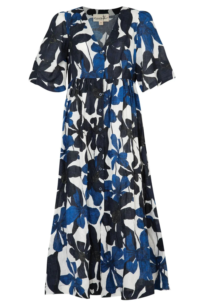 Curate Let There Vee Life Dress Navy Floral