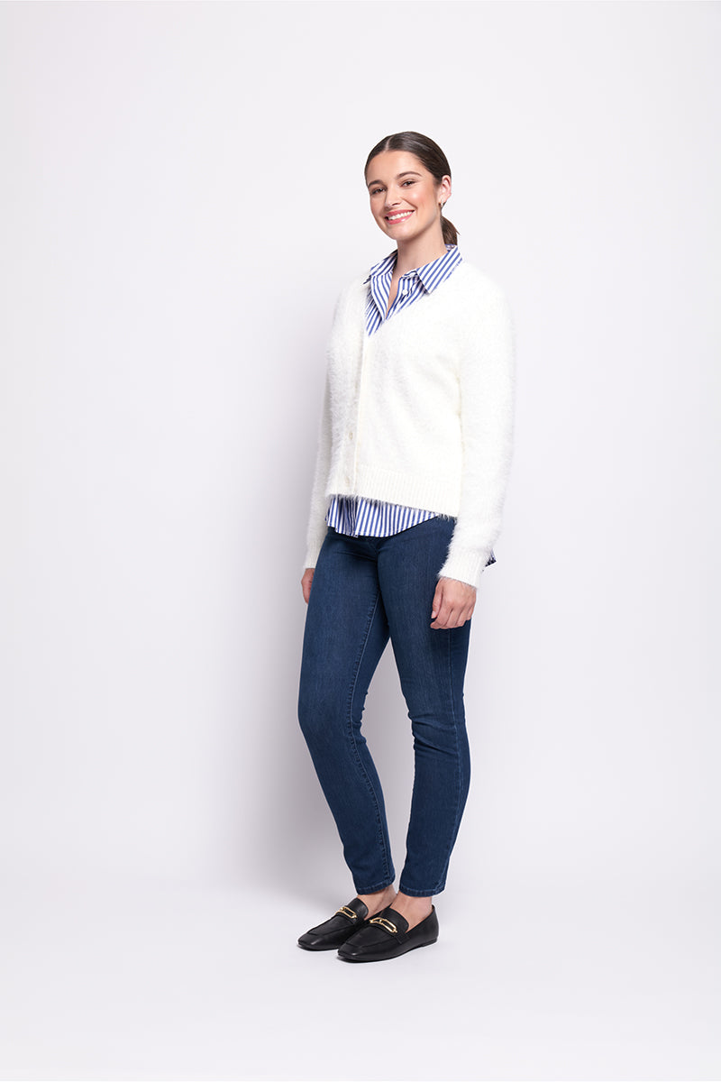 Foil Top Bird Cardigan (Pearl or Saphire)