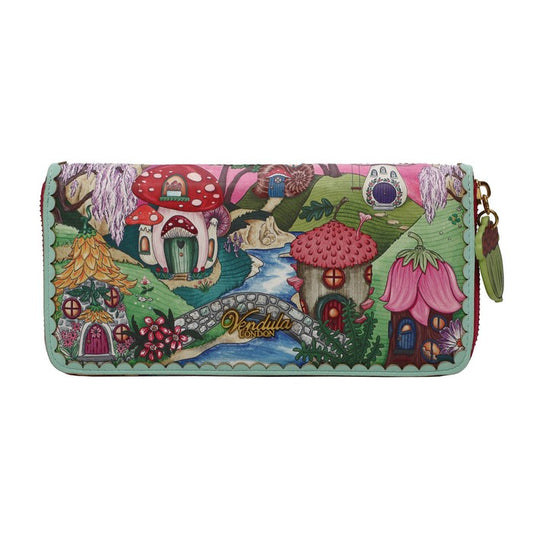Vendula Fairy Village Large Zip around Crossbody Wallet