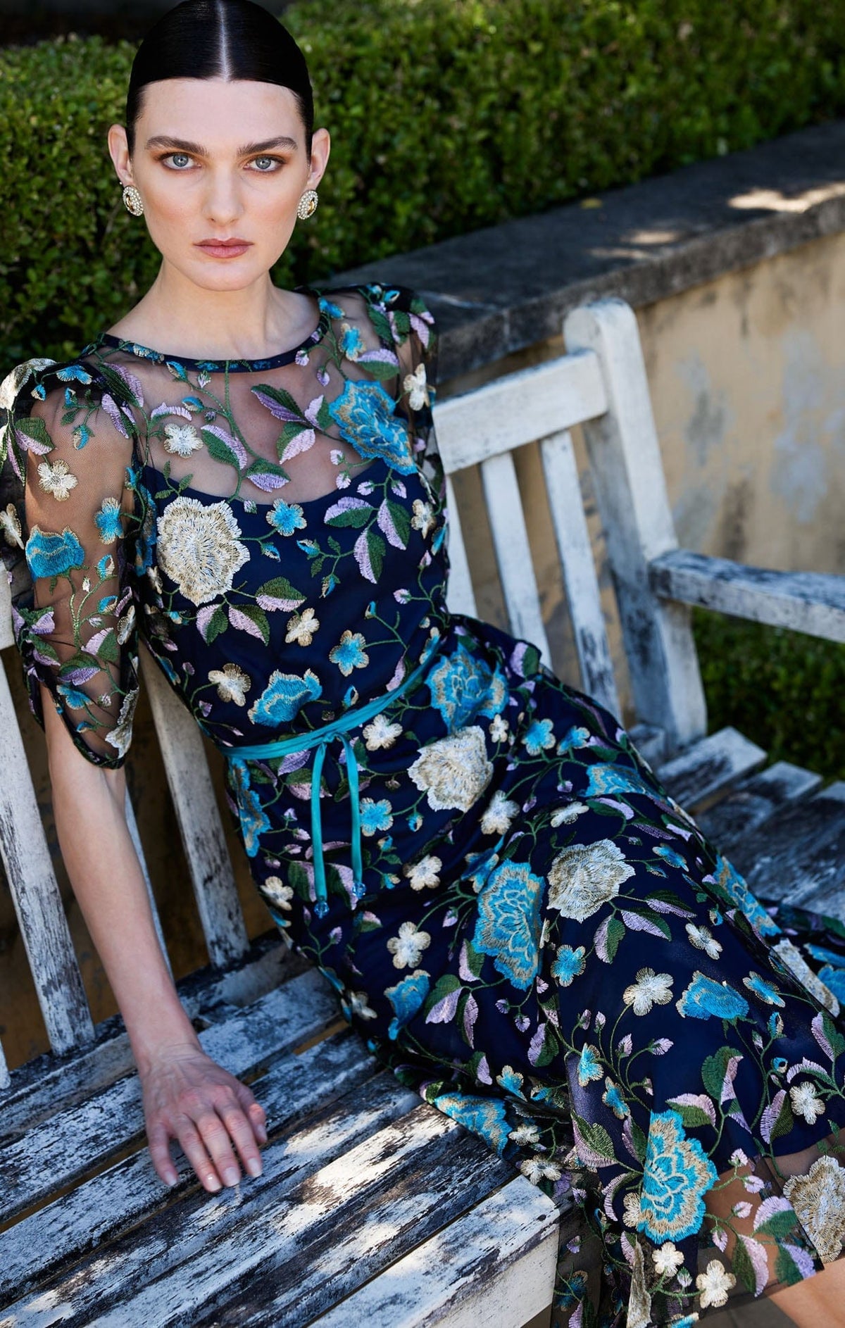 Sacha Drake Cardelina Dress in Navy/Aqua