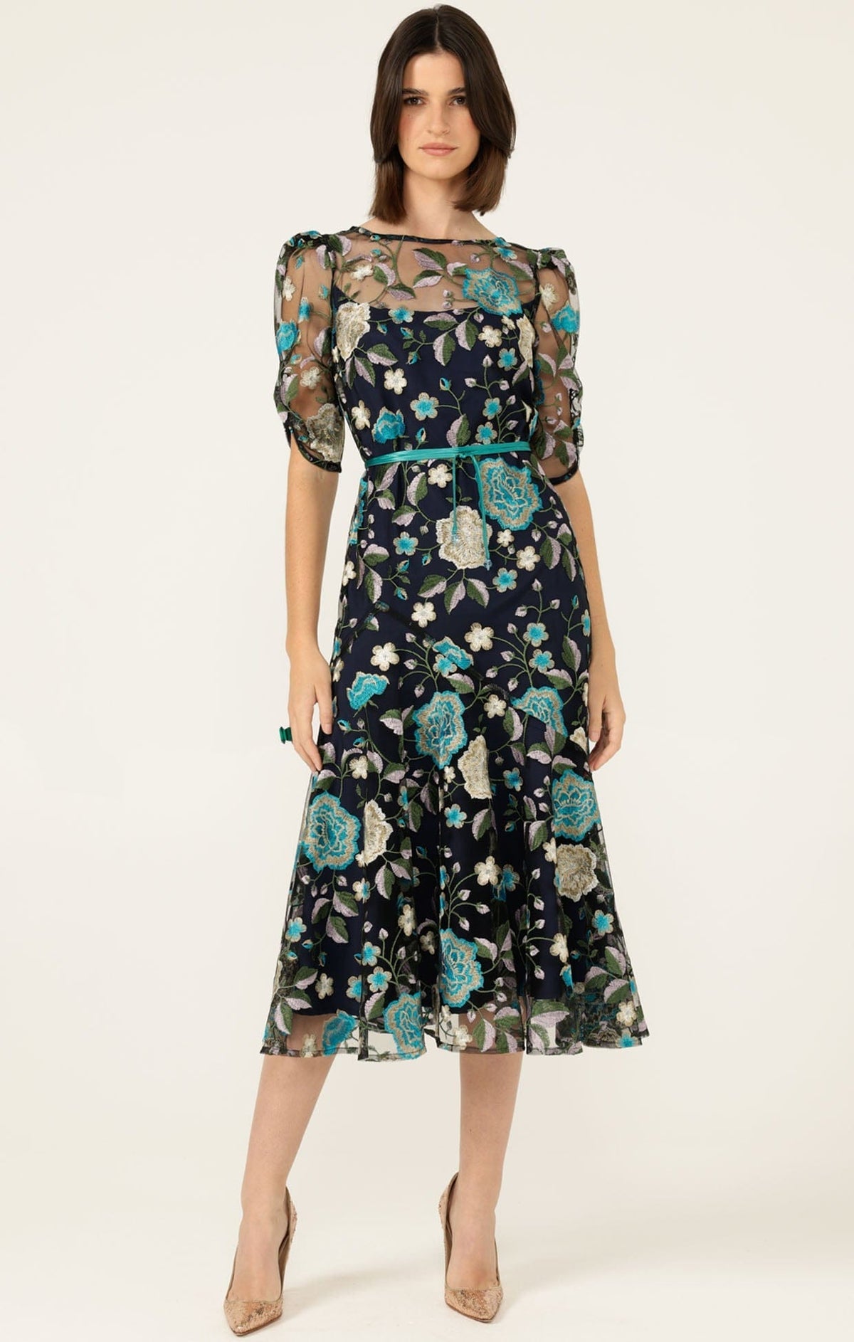 Sacha Drake Cardelina Dress in Navy/Aqua