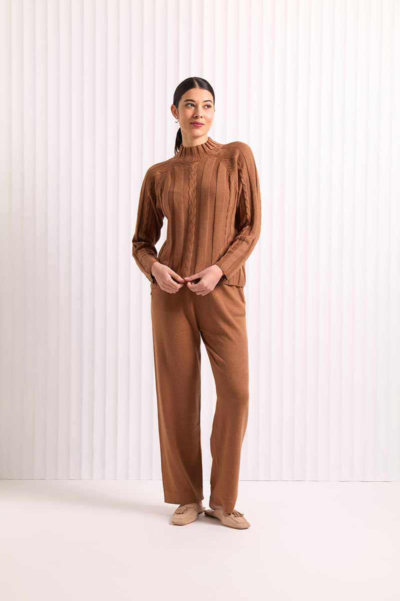 Foil Goddess  Pant (Caramel & Midnight)