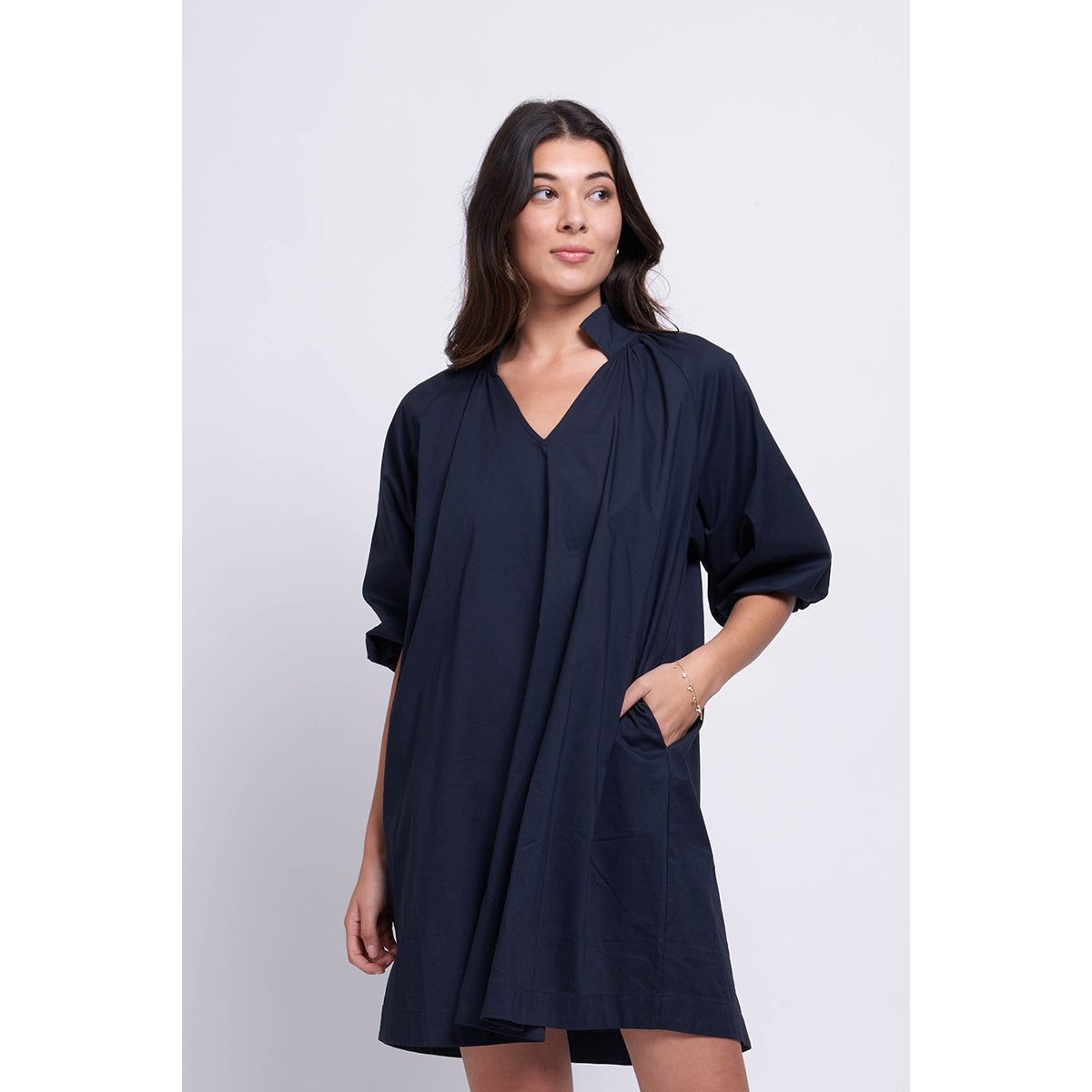 Foil Perfect Cover Dress Navy
