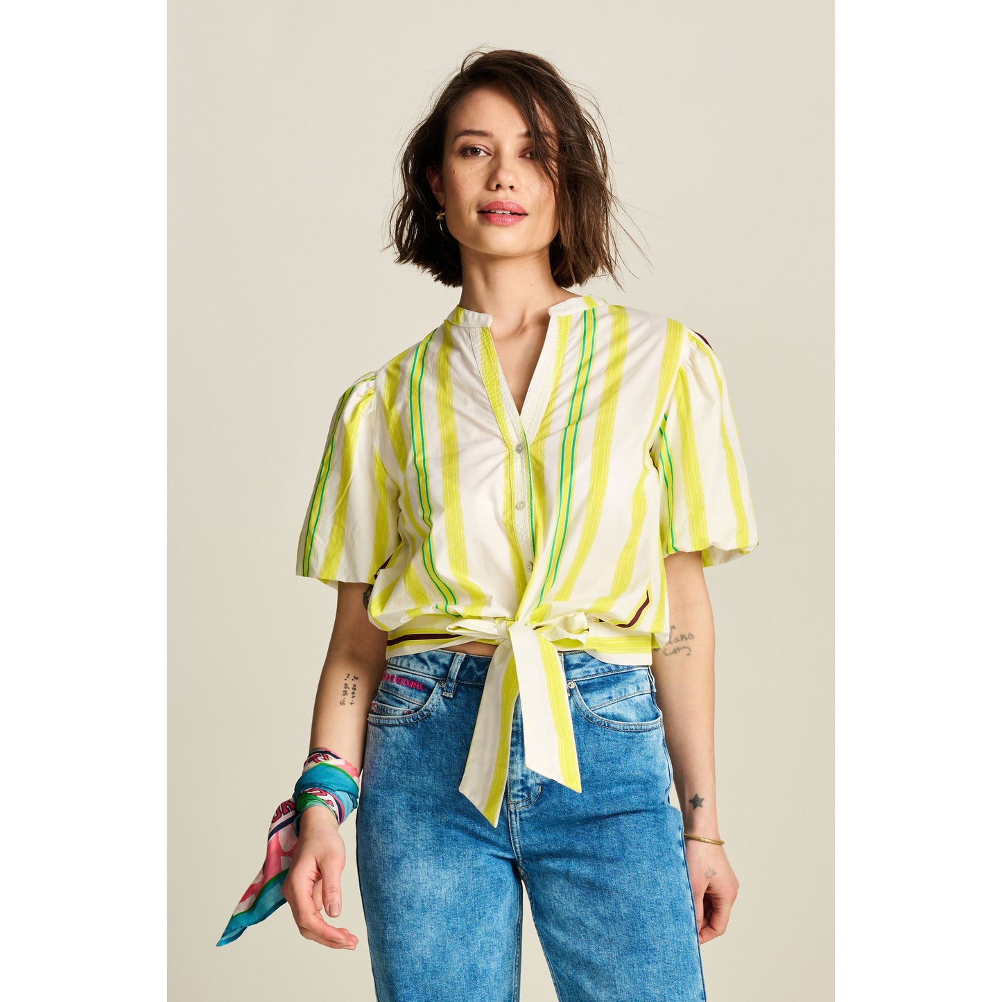 POM striped lemon Blouse SP7805