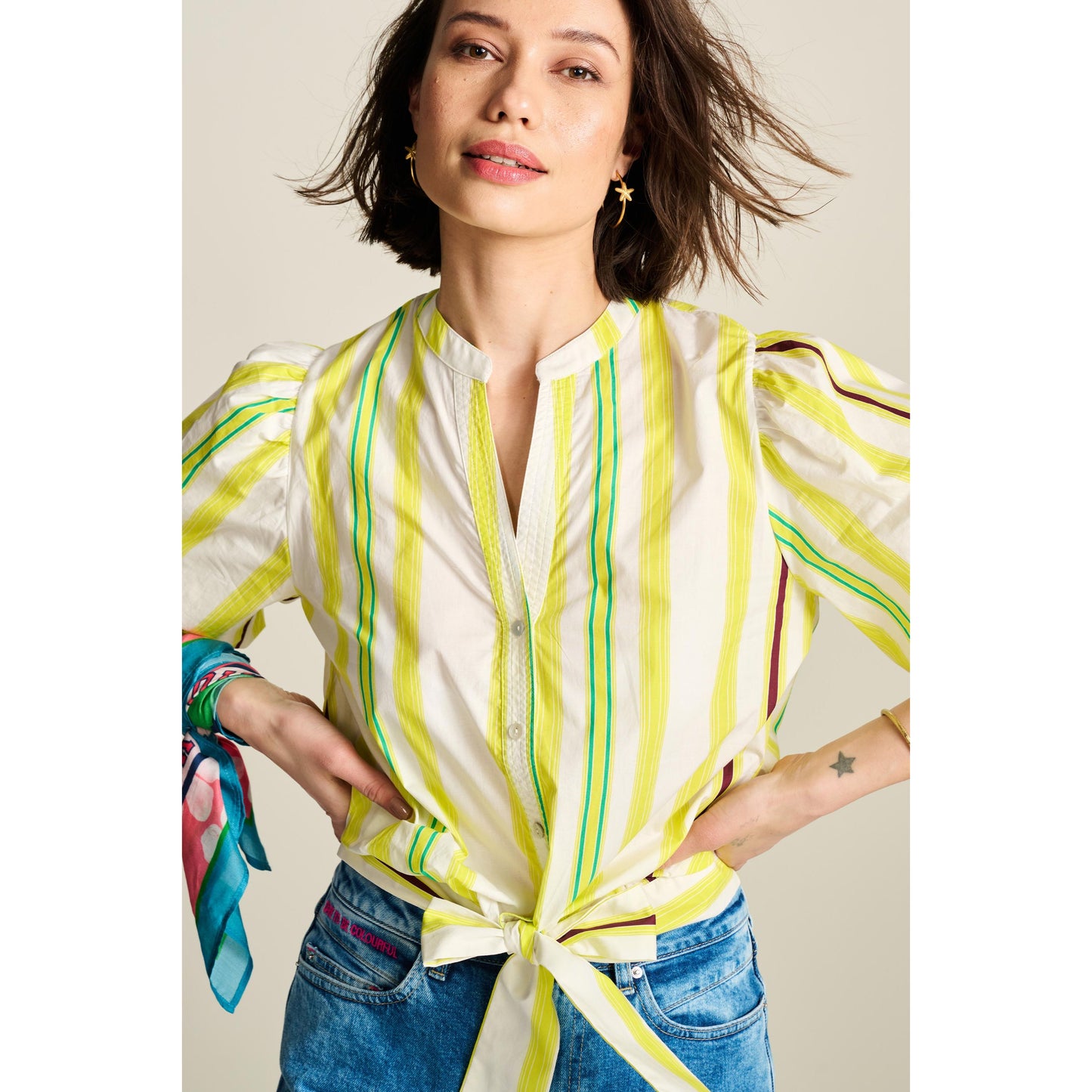 POM striped lemon Blouse SP7805