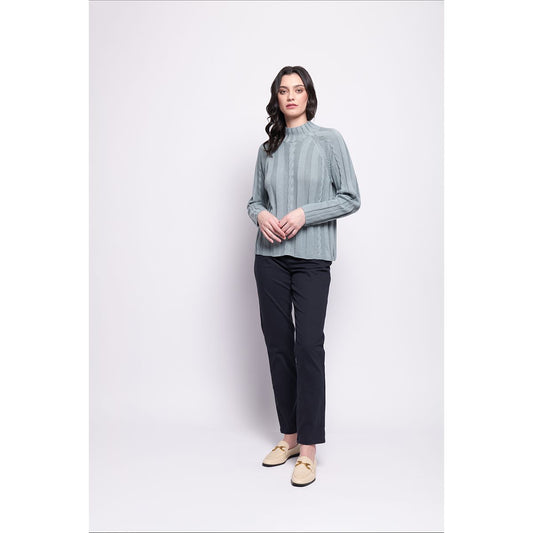 Foil Feeling Connected Sweater Duck Egg