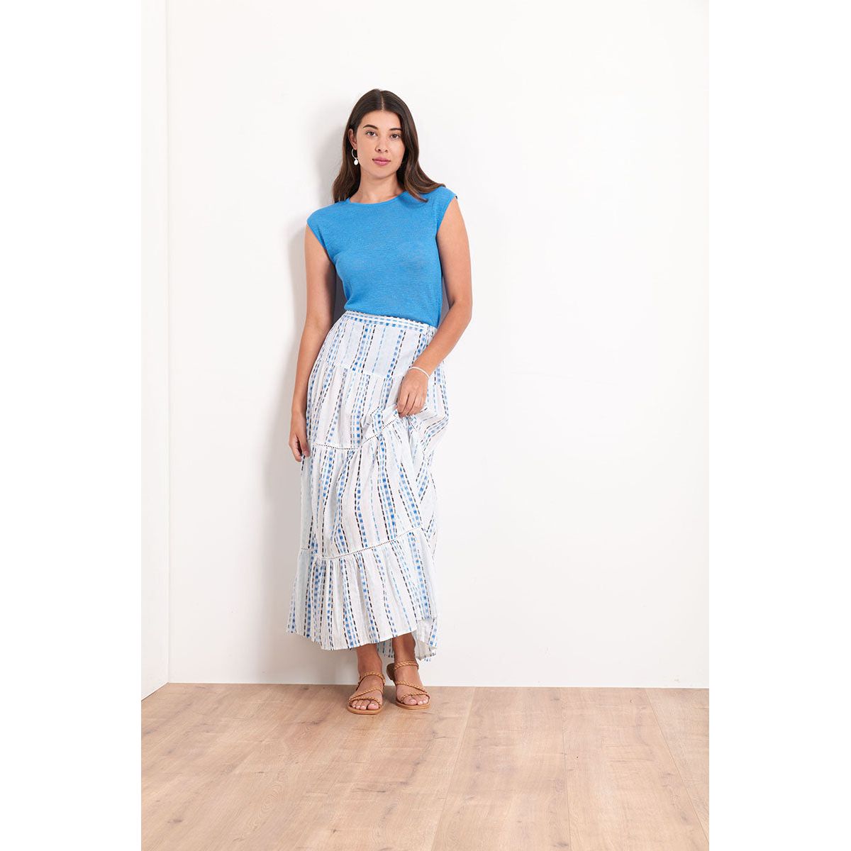 Foil Close Knit Top (Aurora, Azure, Navy or Pink)