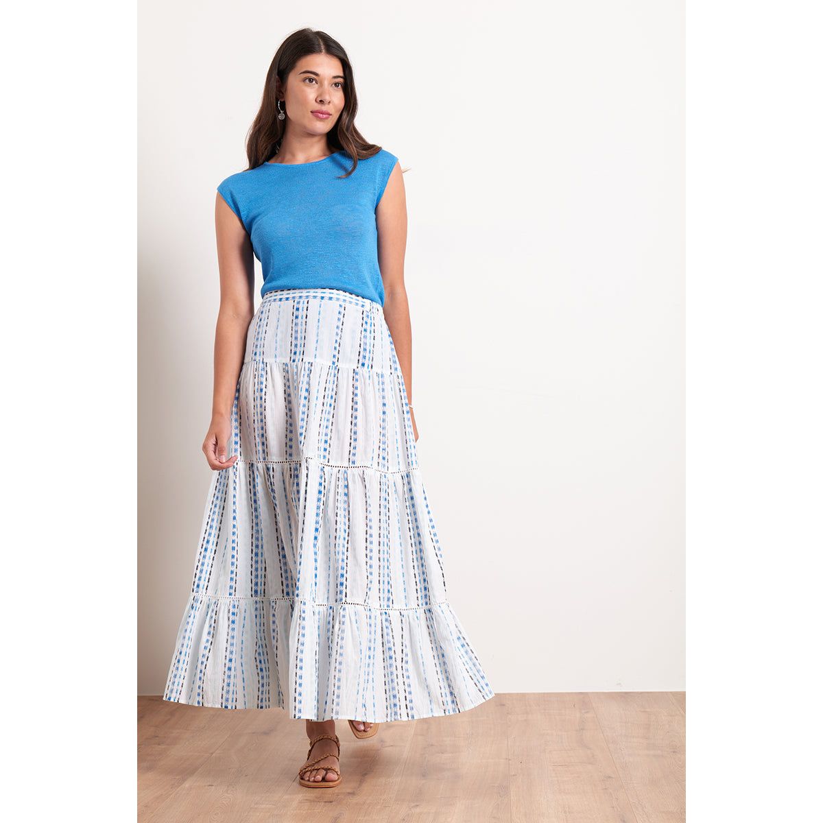Foil Close Knit Top (Aurora, Azure, Navy or Pink)