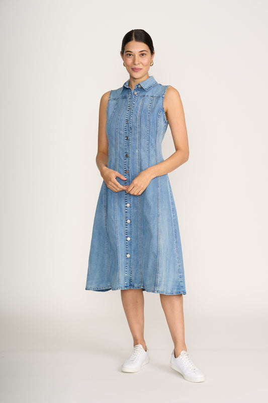 Foil Blue Wash Jean-eartion Dress