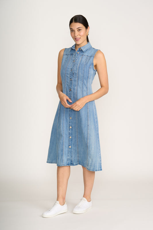 Foil Blue Wash Jean-eartion Dress