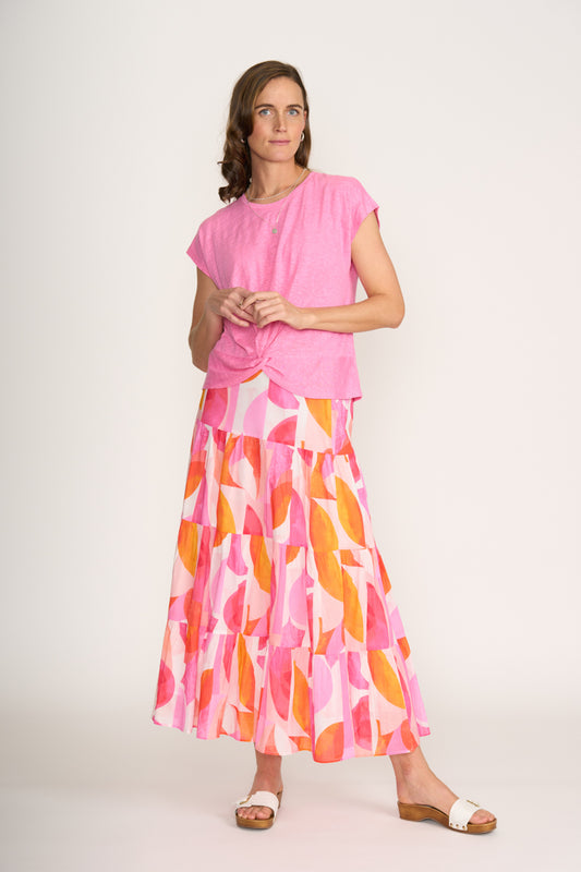 Foil Feeling Peachy Crusin' Skirt