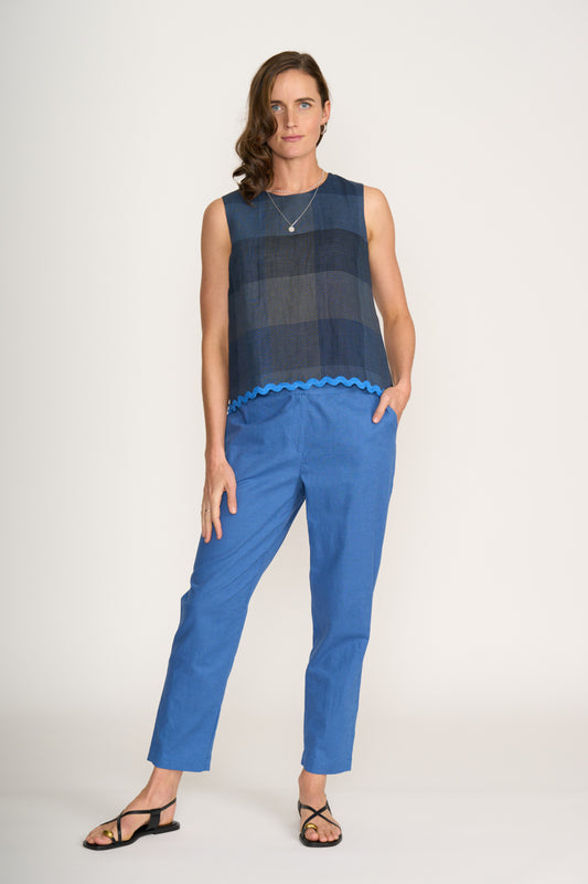 Foil Blue Check Moral Fibre Tank