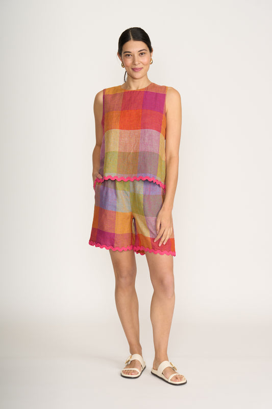 Foil Fiesta Check Moral Fibre Short