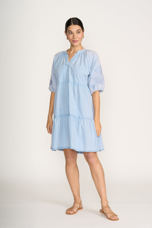Foil Blue Spun For Fun Dress