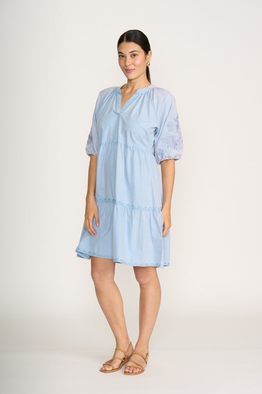 Foil Blue Spun For Fun Dress