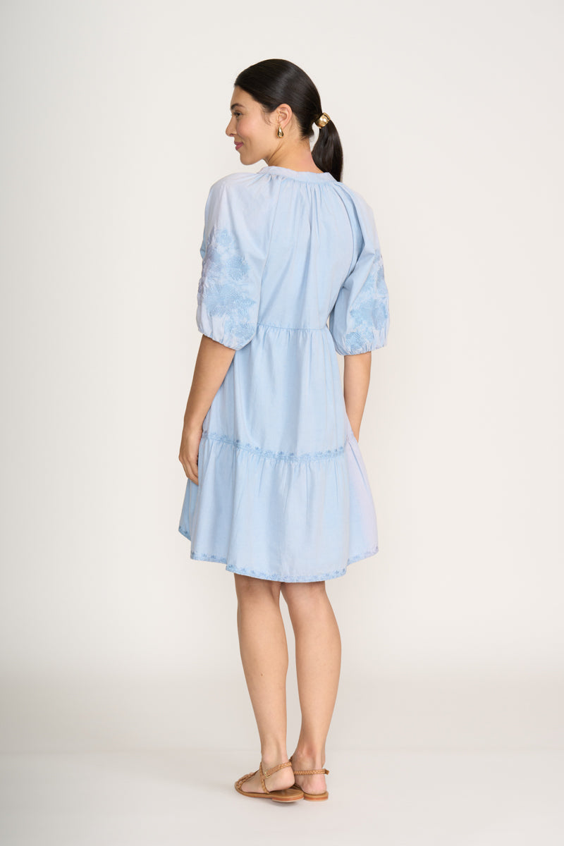 Foil Blue Spun For Fun Dress