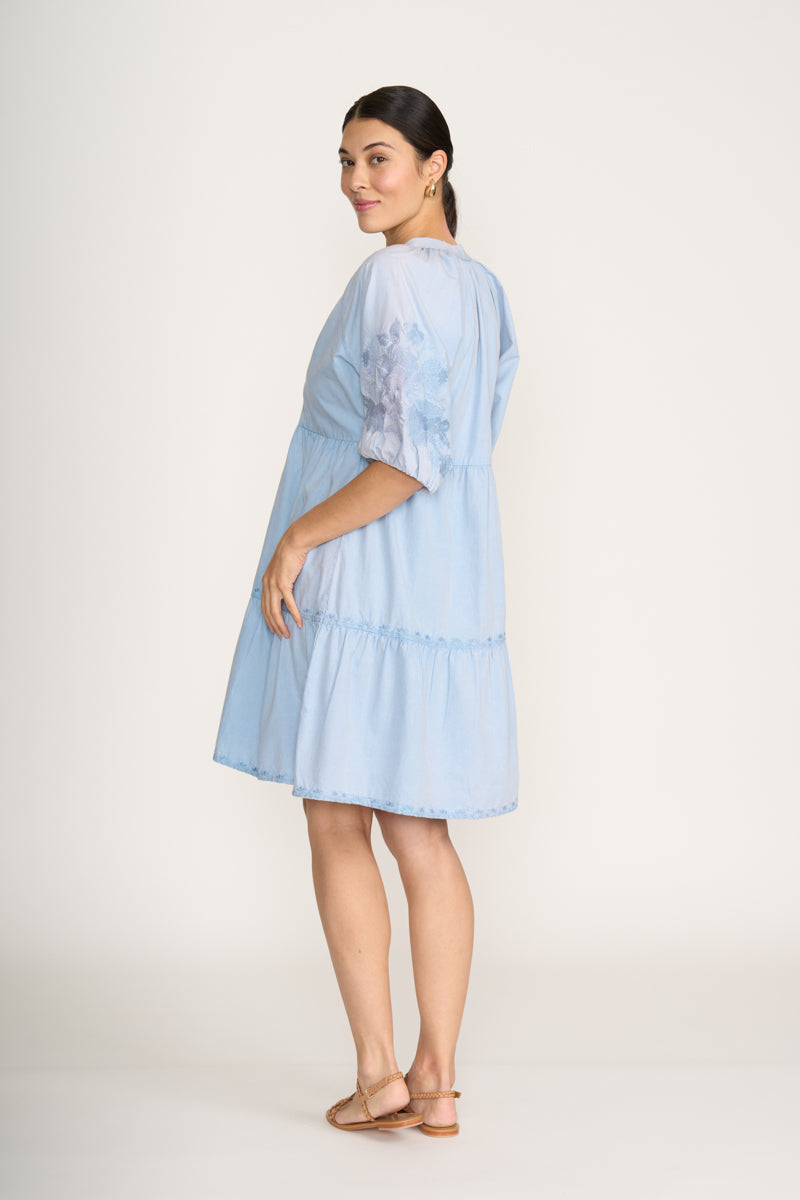 Foil Blue Spun For Fun Dress