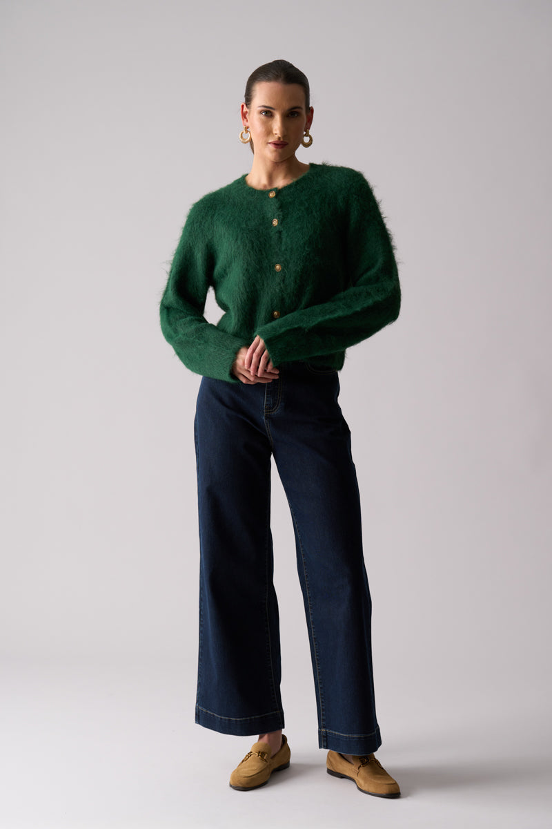 Foil Loop of Luxury Cardi Deep Forest