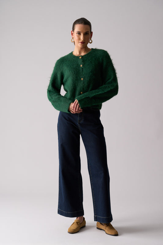 Foil Loop of Luxury Cardi Deep Forest