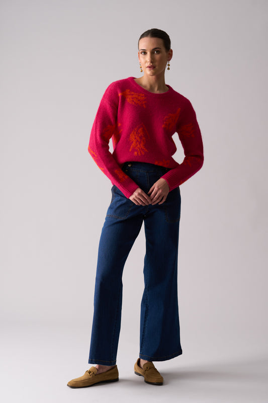 Foil Loop of Luxury Cardi Hot Pink