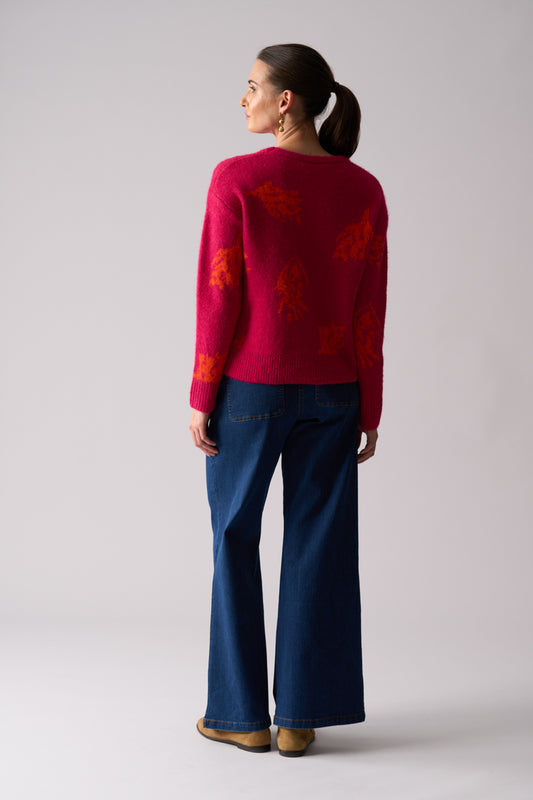 Foil Loop of Luxury Cardi Hot Pink