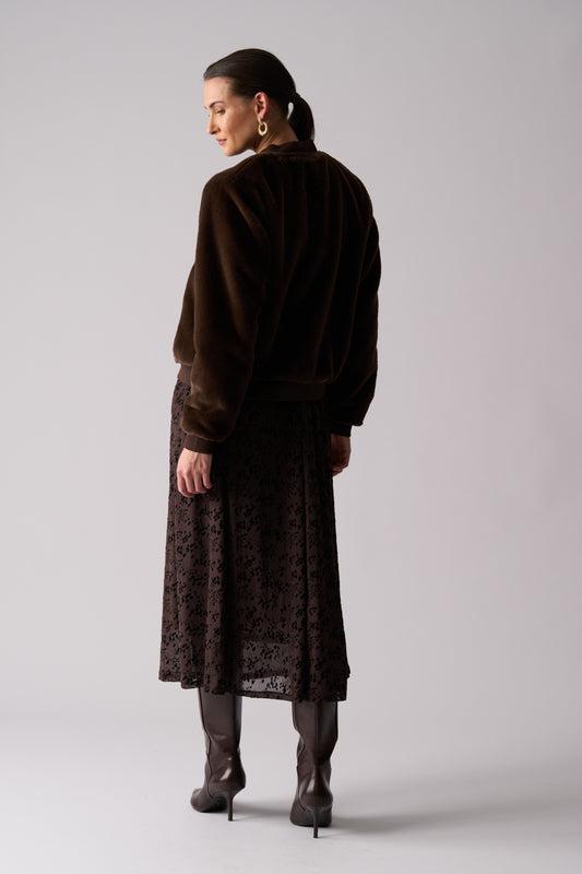 Foil Fur Sure Jacket Chocolate