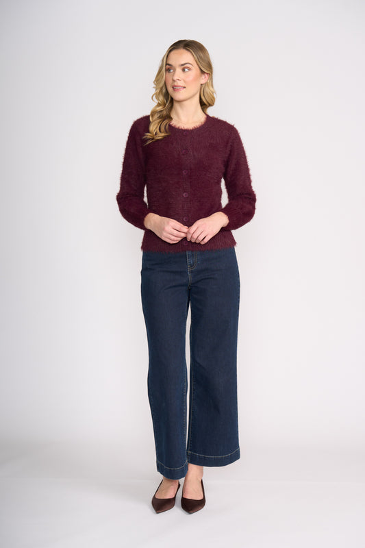 Foil Fluffin' Cute Reversible Cardi Cherry Lacquer