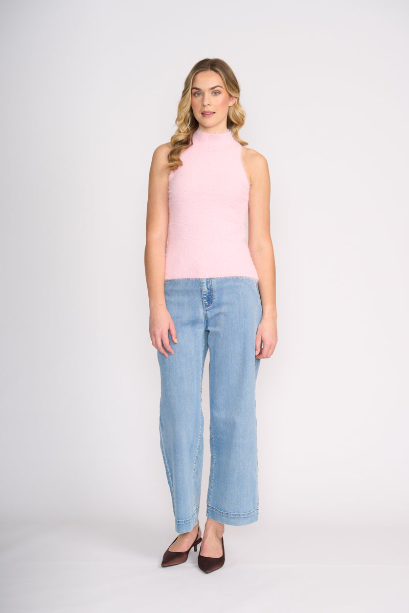 Foil Fluffin' Cute Halter Barely Pink