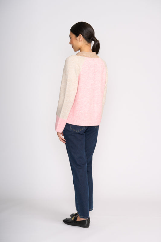 Foil Plush Love Cardi Pink Combo