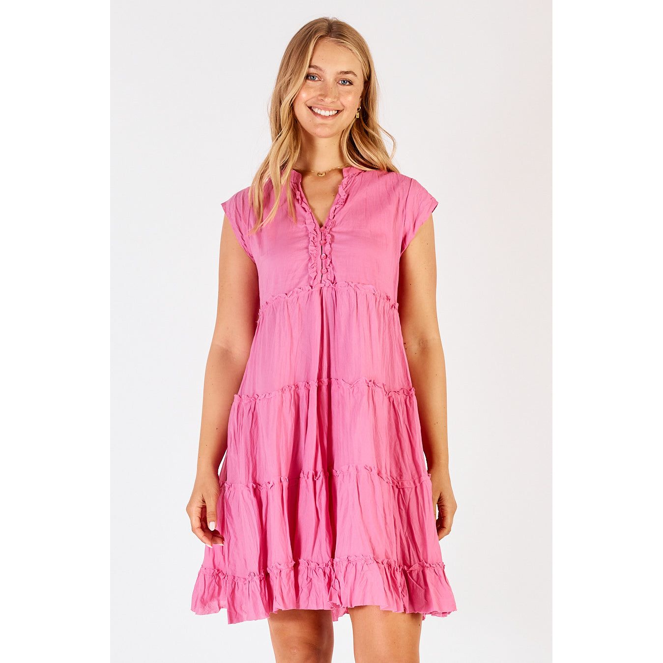 Lula Life Gwen Tiered Dress (candy, sea or rockmelon)