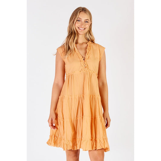 Lula Life Gwen Tiered Dress Rockmelon
