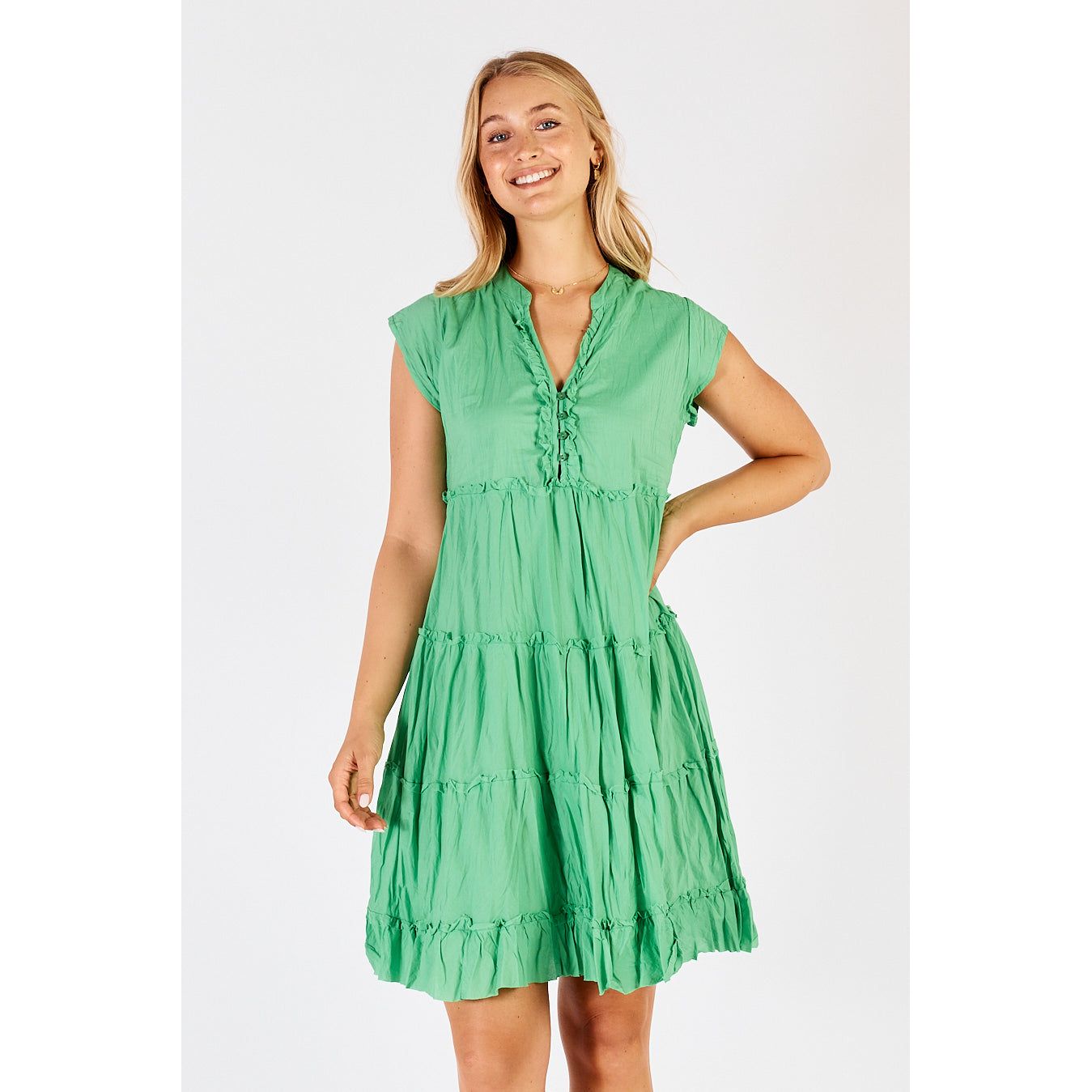 Lula Life Gwen Tiered Dress (candy, sea or rockmelon)