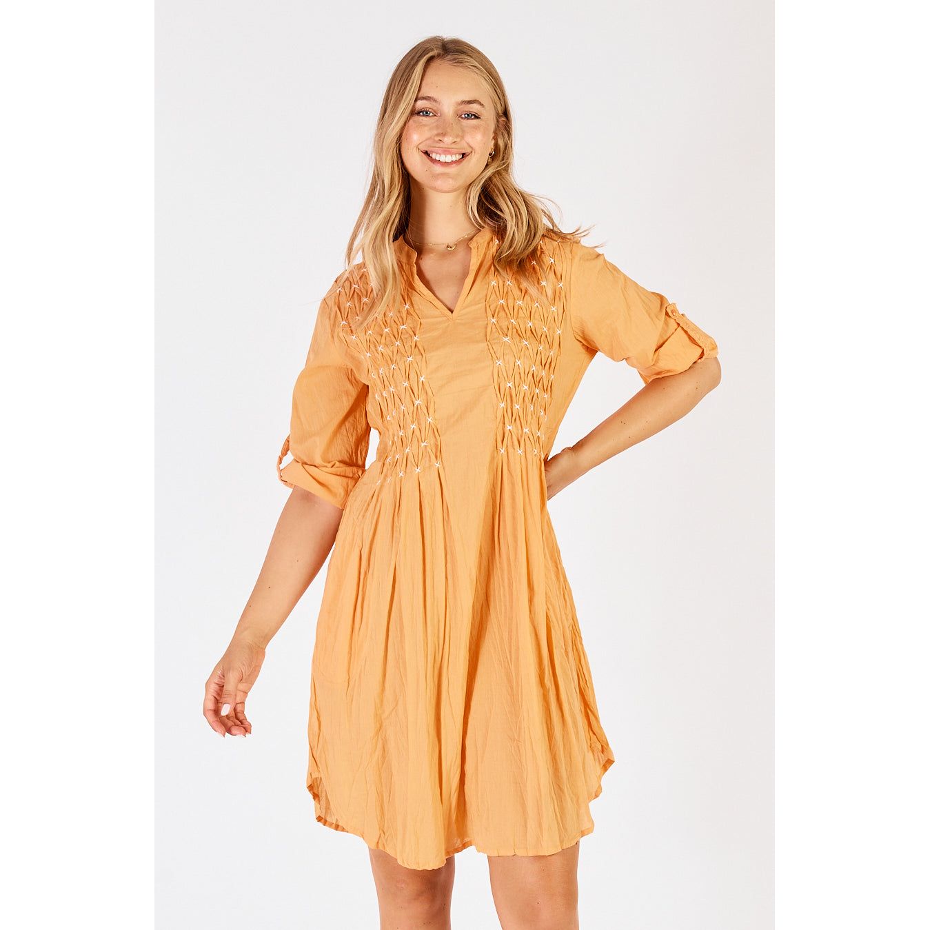Lula Life Zoe Tuck Dress (candy, periwinkle, rockmelon, sea)