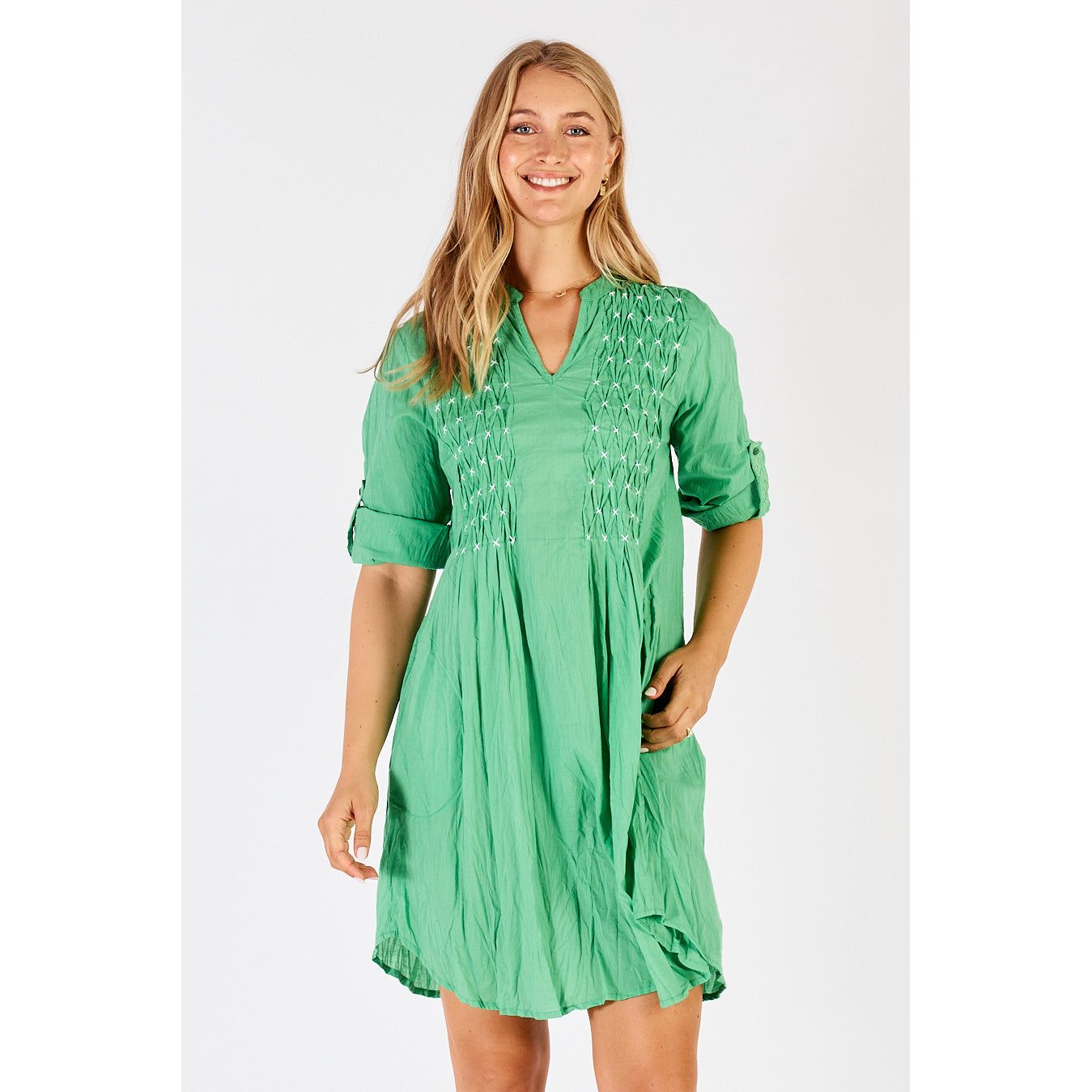Lula Life Zoe Tuck Dress (candy, periwinkle, rockmelon, sea)