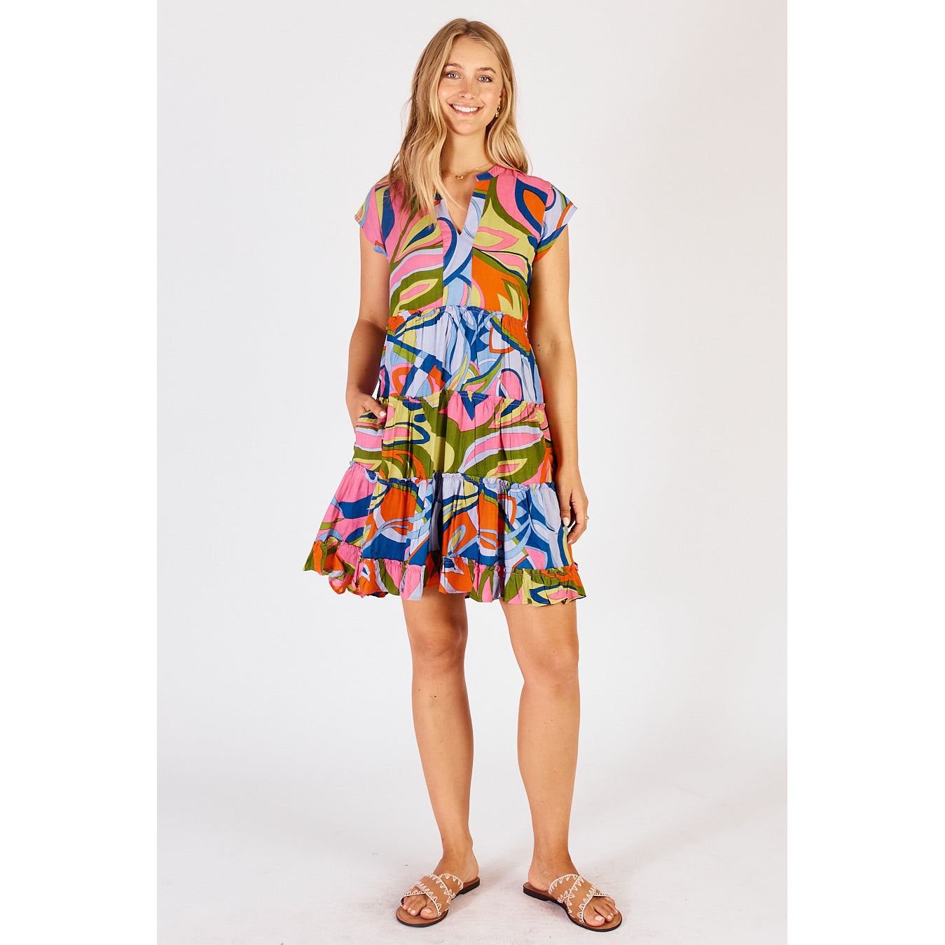 Lula Life Tilly Tiered Dress Multi