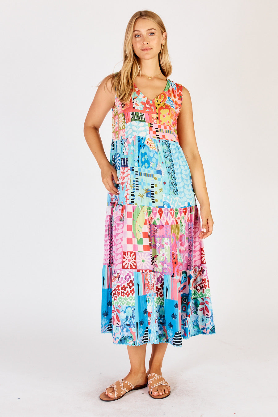 Lula Life Aliah Sleeveless Midi Multi