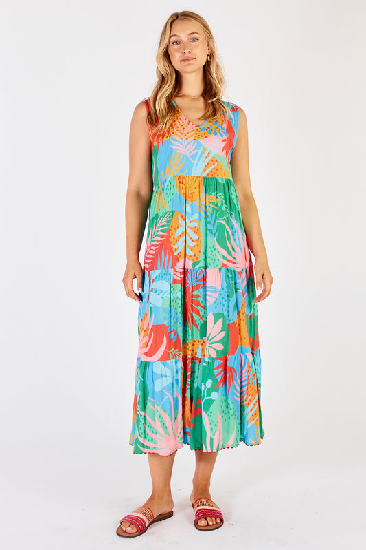 Lula Life Marsie Slvless Midi Print